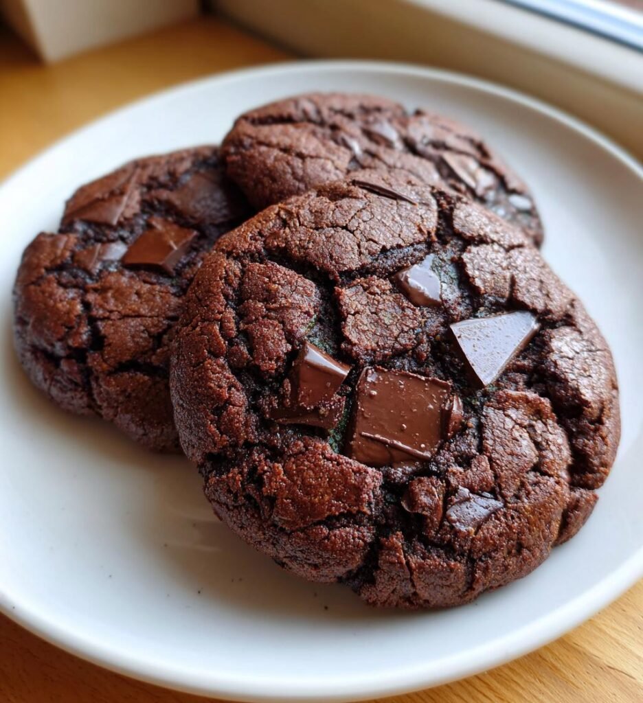 Double chocolate olive oil cookies (bakery trend)