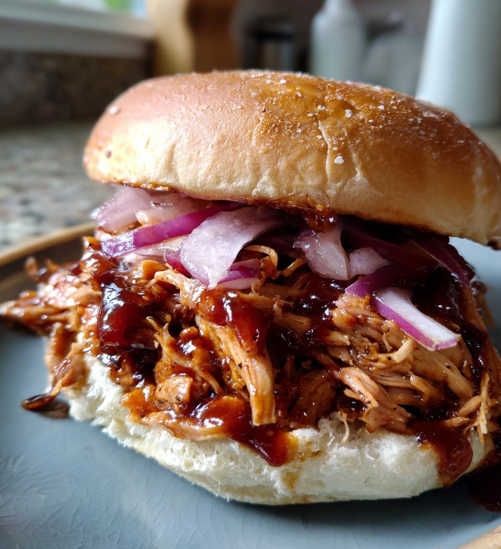 Kanapki z szarpaną wieprzowiną BBQ