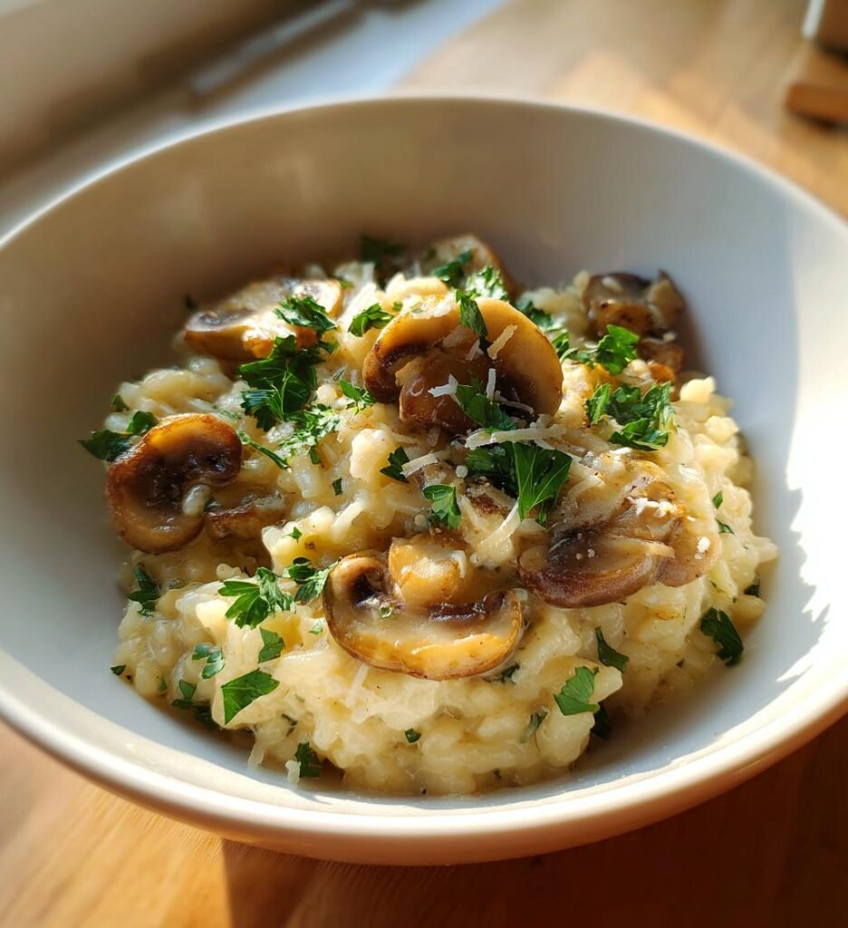 Kremowe risotto z grzybami