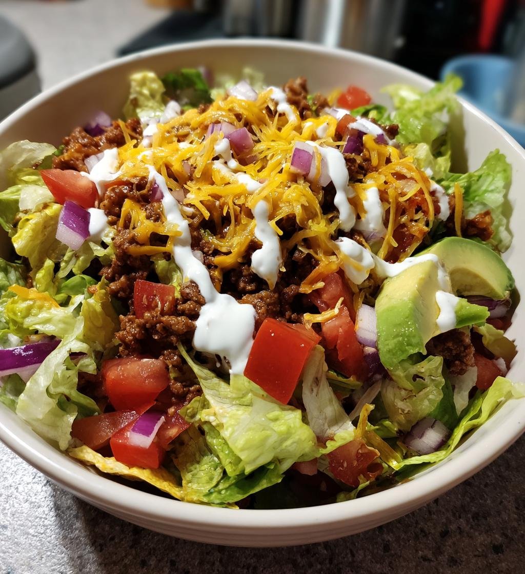 Loaded chopped taco salad bowl