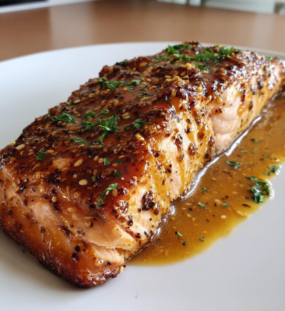 Maple-mustard glazed salmon recipe