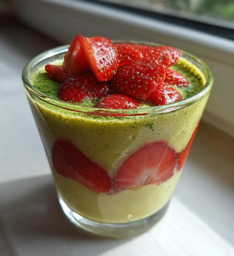 Matcha strawberry dessert (fusion trend)