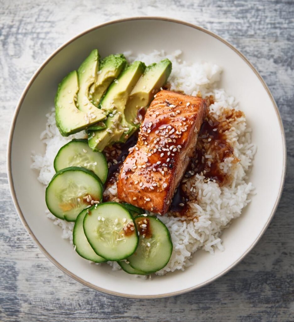 Salmon rice bowl