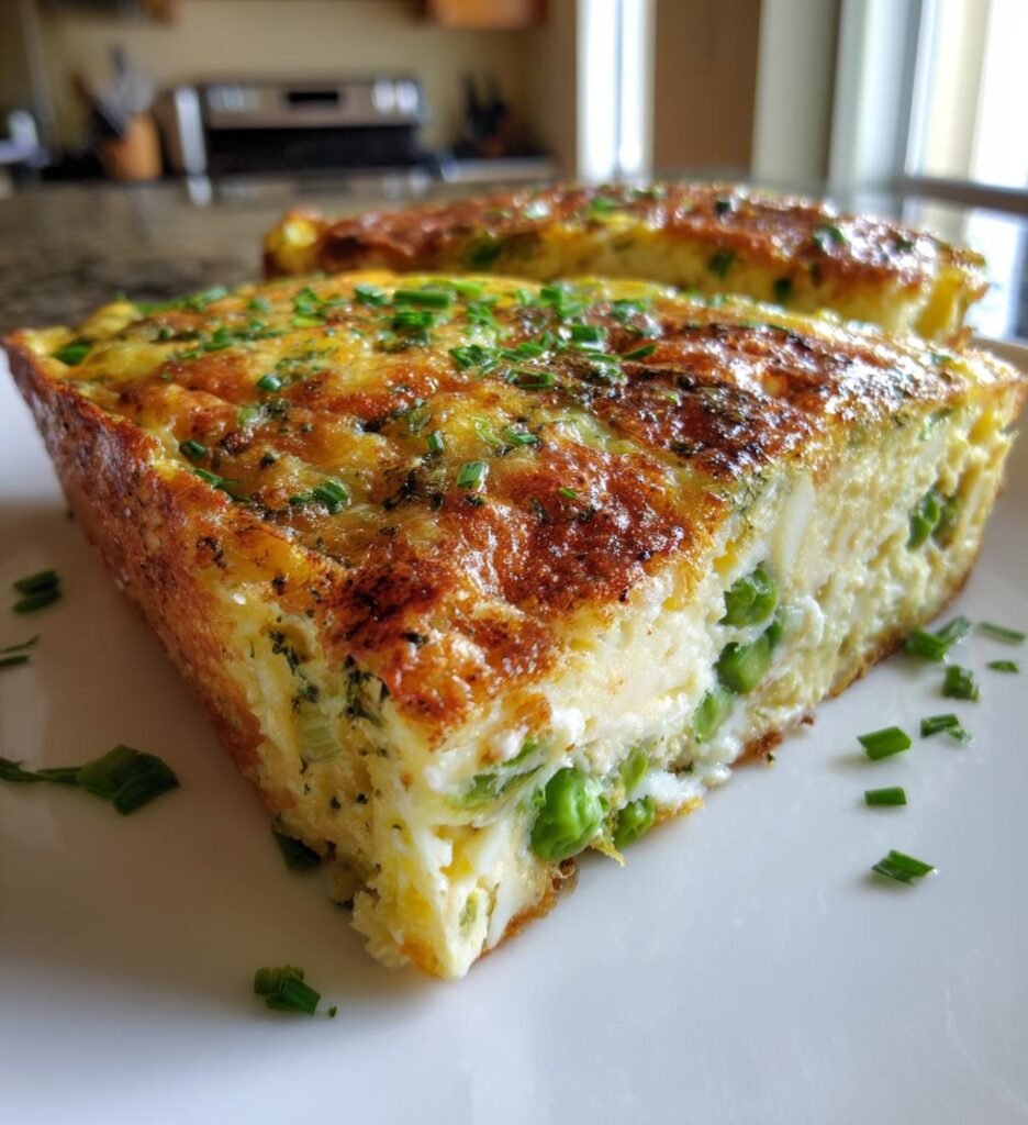 Spring vegetable frittata (green chive style)