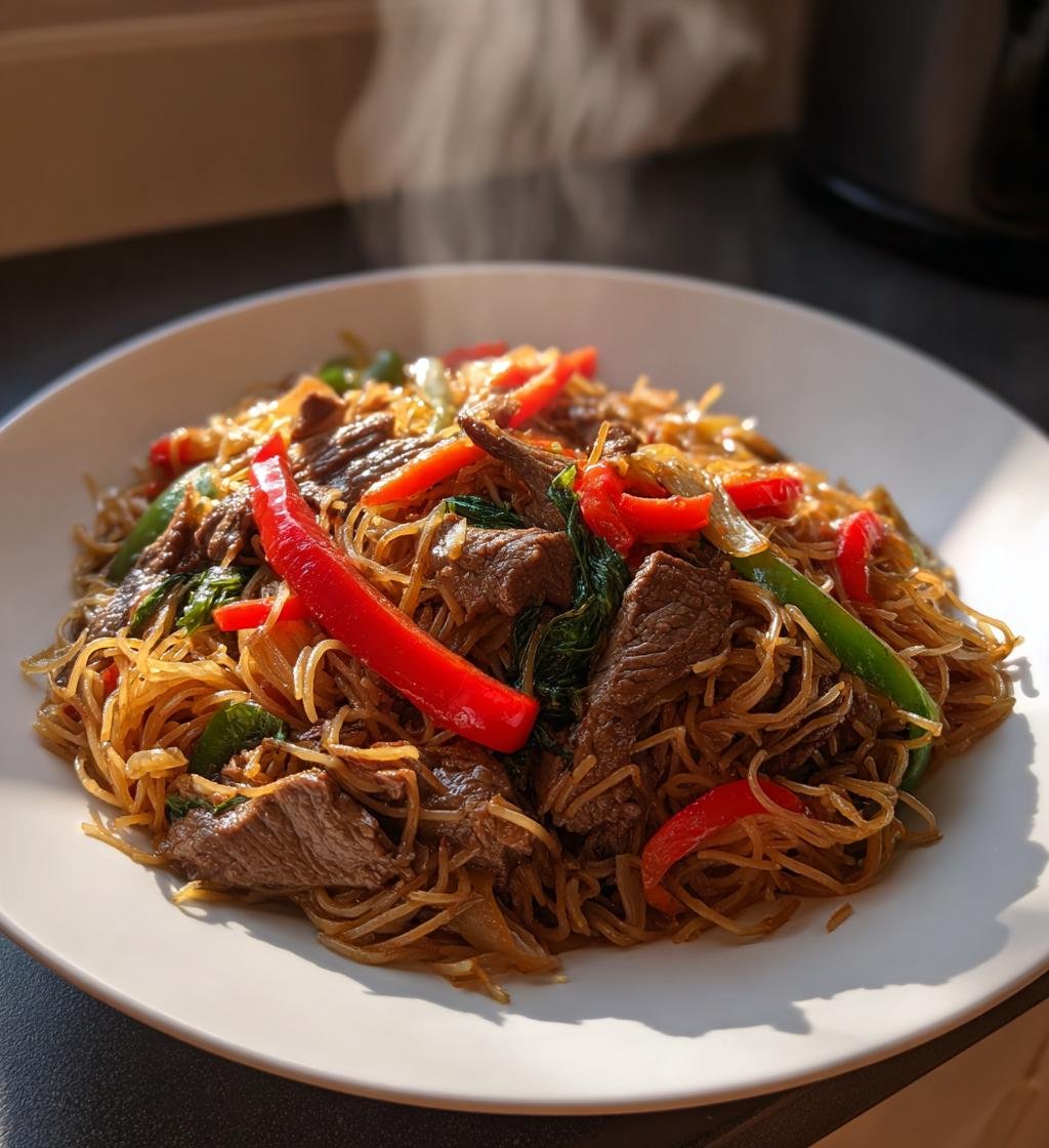 Beef stir-fry noodles