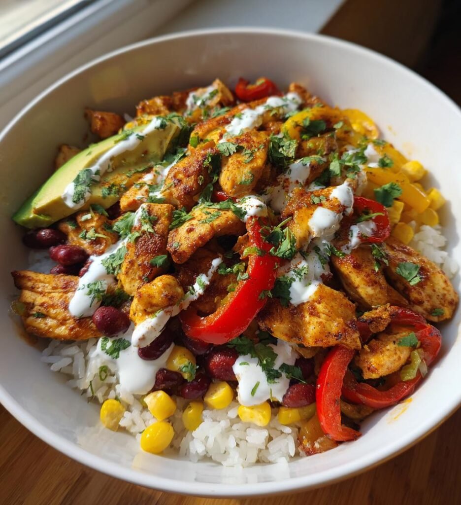 Chicken fajita bowls