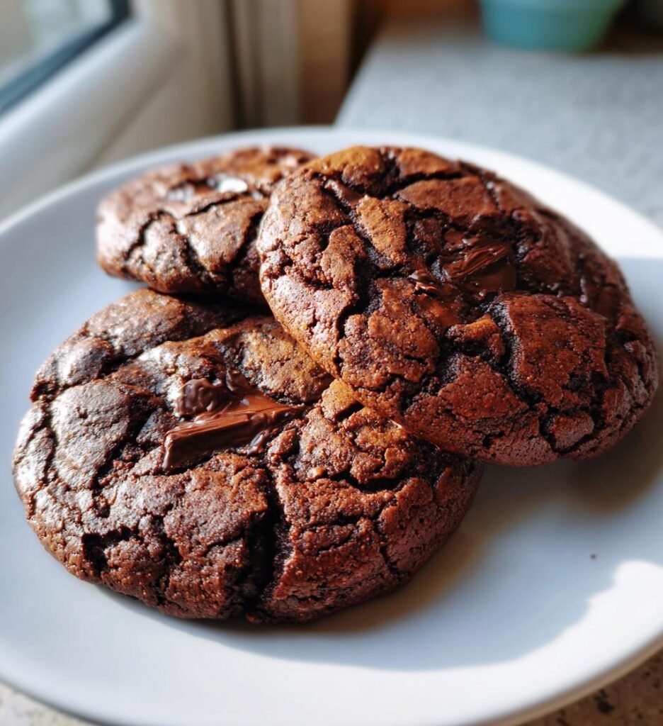 Double chocolate cookies (bakery-style trend)