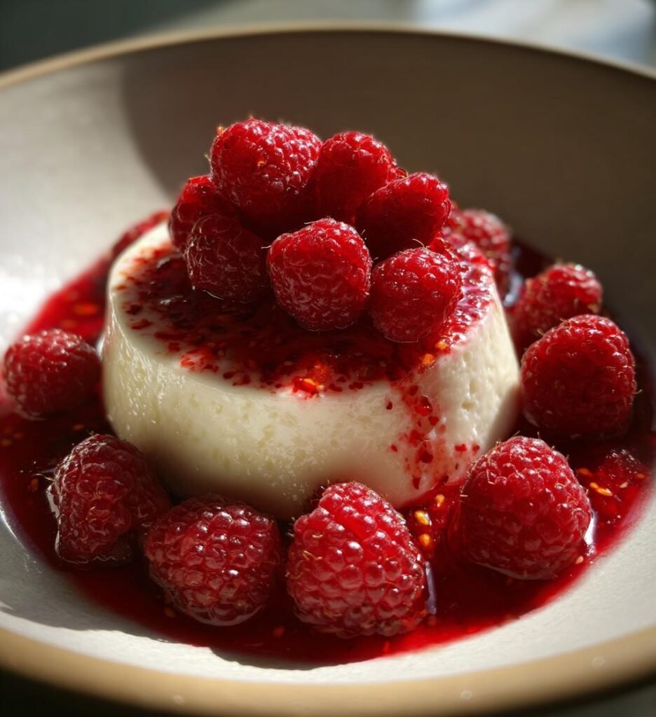 Panna Cotta Malinowa — Lekki